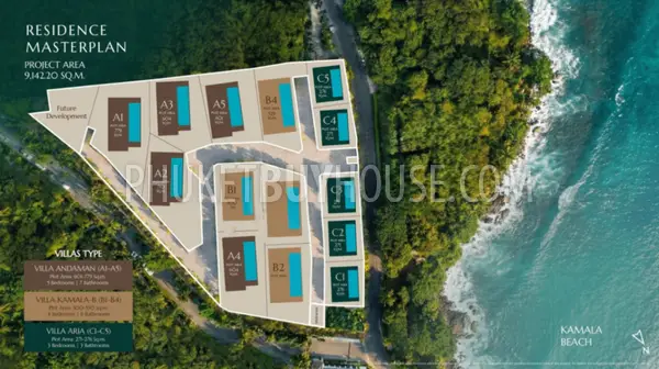 KAM23091: 3-Bedroom Sea View Pool Villa with Rooftop Terrace in Kamala, Phuket. Photo #2