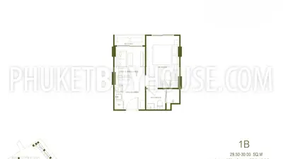 CHE23157: 1-комнатная квартира 30 м2 на 7 этаже в Чонгтале, Пхукет. Фото #3