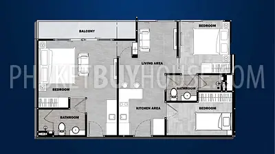 PHU21730: Three Bedroom Apartment in Phuket City. 照片 #4