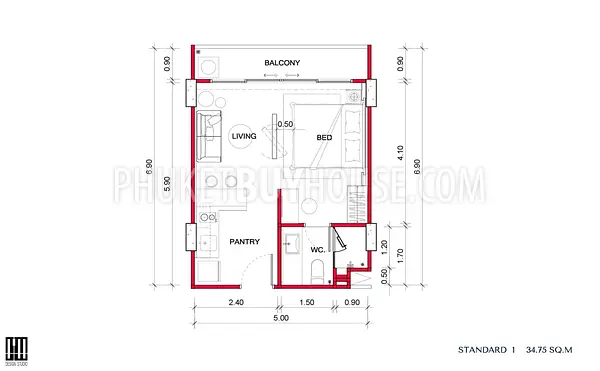 BAN7159: Studio with Garden View in Bang Tao. Fotoğraf #13