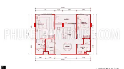 BAN7167: Two Bedroom Apartment with Garden View in Bang Tao. Photo #9