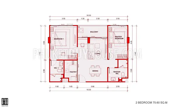 BAN7167: Two Bedroom Apartment with Garden View in Bang Tao. Photo #9