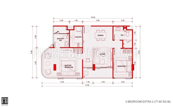 BAN7167: Two Bedroom Apartment with Garden View in Bang Tao. Photo #11