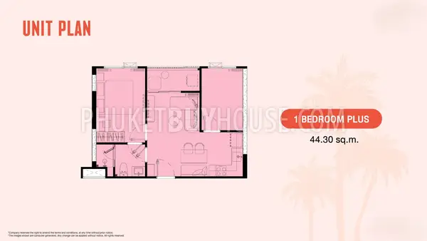 KAT23182: 1-Bedroom Plus Apartment with Extra Living Space in Kata, Phuket. Photo #2