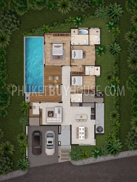 TAL7346: Cosy Three Bedroom Villa in Thalang. 照片 #17