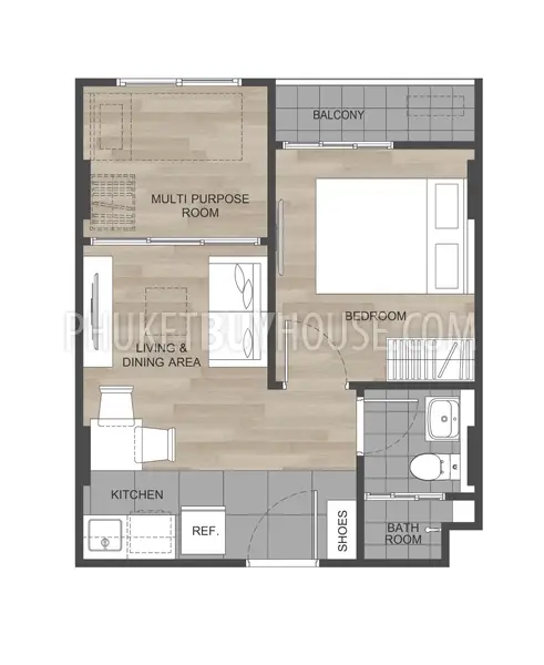 KTH21741: One Bedroom + Extra Room Apartment in Kathu area. Fotoğraf #7