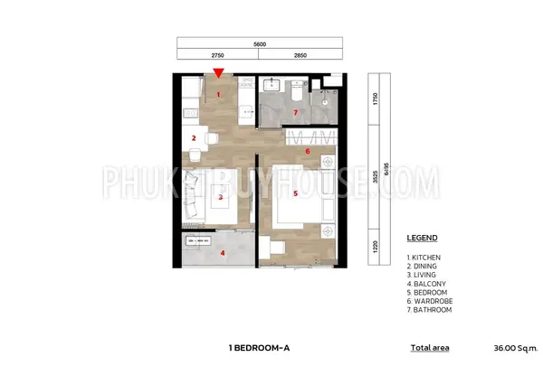 BAN21753: One Bedroom Apartment with Pool Access in Bang Tao. Photo #27