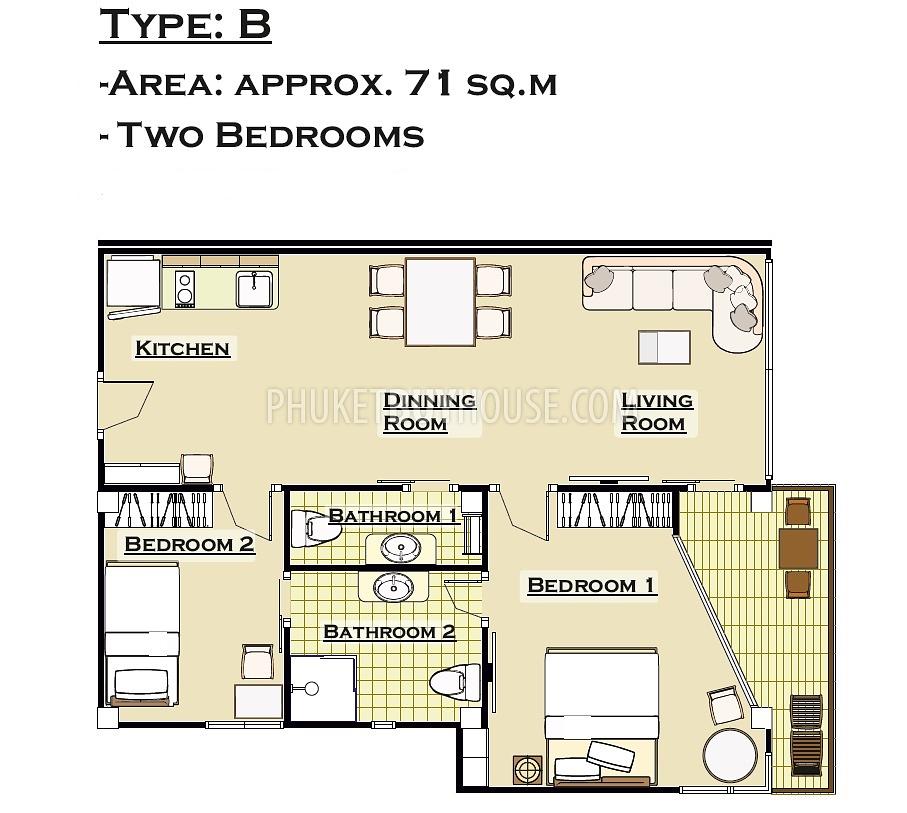 NAI4206: Апартаменты с двумя отдельными спальнями c выходом к бассейну. Фото #24