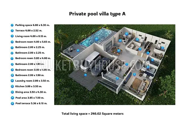 TAL21795: Private Pool Villa in Thalang. Photo #12