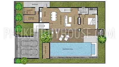 KAM4298: Brand New Luxury Sea View 3 Bedroom Villa in Kamala. Photo #3