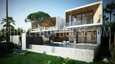 KAM4298: Brand New Luxury Sea View 3 Bedroom Villa in Kamala. Photo #1