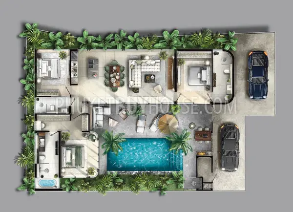BAN7201: Family 3-Bedroom Pool Villa in Bang Tao. Photo #2