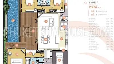 RAW21786: Three Bedroom Pool Villa in Rawai Area. Photo #11