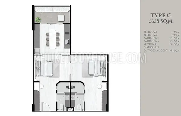 SUR21854: Luxurious Modern Condominium With 2 Bedroom at Surin Beach. Photo #5
