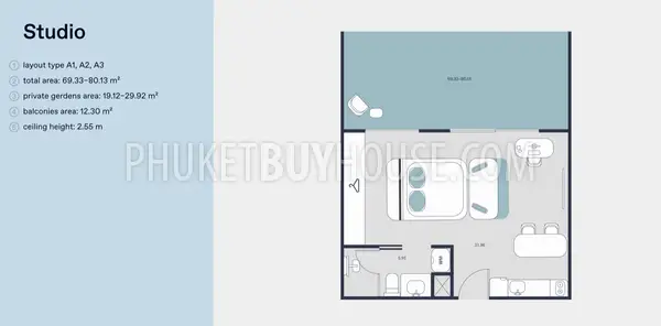 RAW21862: Luxury Deluxe Studio Apartments On Rawai. Photo #4