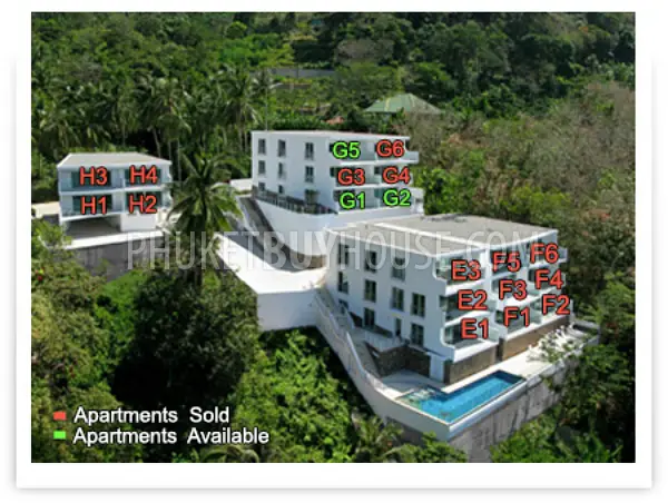 KAT4401: Sea View Apartment with 2 Bedrooms in Kata Beach. Fotoğraf #3