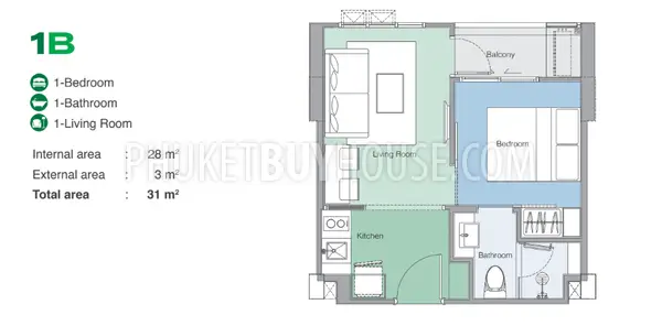 BAN21822: One Bedroom Apartment Not Far From Bang Tao Beach. Photo #13