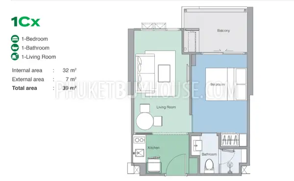 BAN21822: One Bedroom Apartment Not Far From Bang Tao Beach. Photo #14