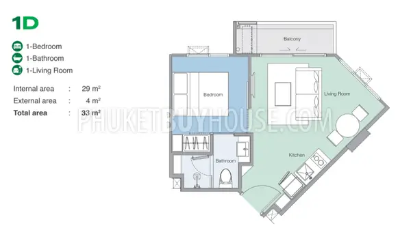 BAN21822: One Bedroom Apartment Not Far From Bang Tao Beach. Photo #17