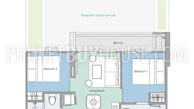 BAN21823: Two Bedroom Apartment Close to Bang Tao Beach. 照片 #13