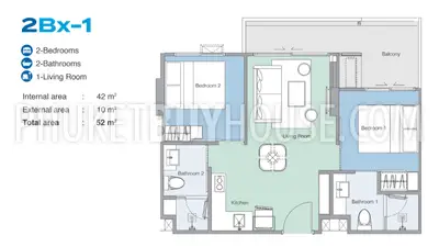 BAN21823: Two Bedroom Apartment Close to Bang Tao Beach. 照片 #15