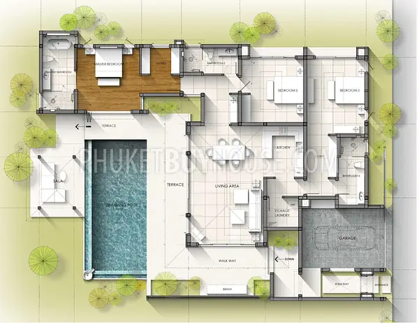 TAL21828: Three Bedroom Tropical Villa with a Pool in Thalang area. 照片 #4