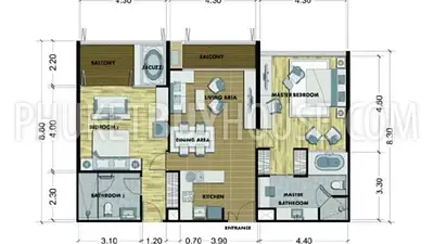 BAN21830: Two Bedroom Apartment in Walking Distance from Bang Tao Beach. 照片 #6