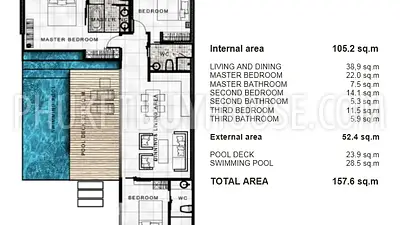 LAY4524: Tropical Modern Villa with 3 bedrooms in Layan. Photo #4