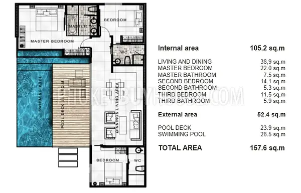 LAY4524: Tropical Modern Villa with 3 bedrooms in Layan. Photo #4