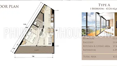KAM4624: One bedroom Uniquely Designed Apartment in Kamala. Fotoğraf #3