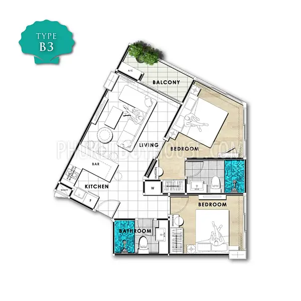 NAY4584: Gorgeous apartment in Thalang area not far from international airport. Photo #5