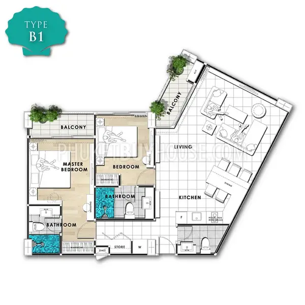 NAY4585: Spacious apartment near the international airport in Phuket. Photo #6