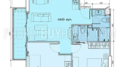 PHU5187: Modern Two Bedroom Apartment in Phuket Town. Fotoğraf #1