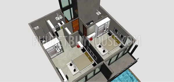 KAT5320: Modern 4 Bedroom Pool Villa in Kata. Fotoğraf #14