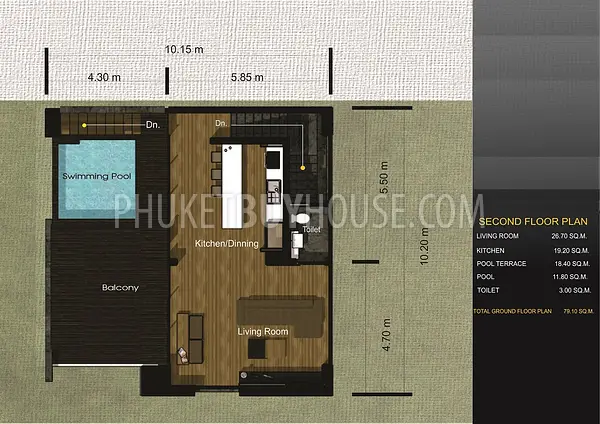KAM5326: 2 Bedroom Pool Villa in Kamala. Photo #4