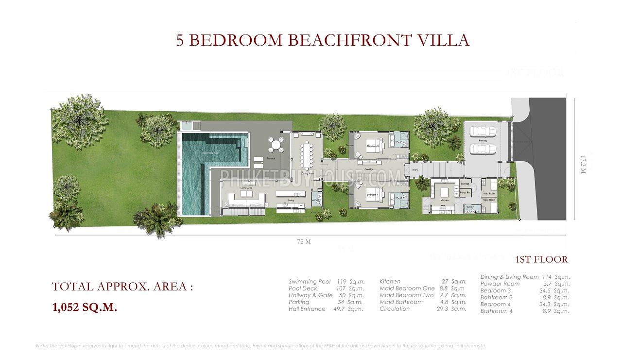 PHA5371: Luxury Oceanfront Villa at Natai Beach. Photo #17