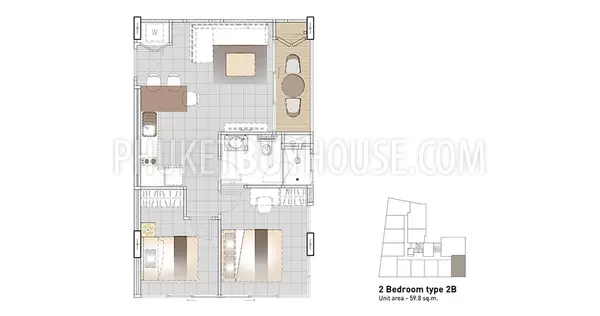 BAN5478: Luxury 1 Bedroom Apartment in New Project in BangTao. Fotoğraf #1