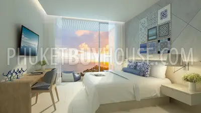 KAT5502: Sea View 1 Bedroom Apartment in New Project at Kata Noi. Fotoğraf #3