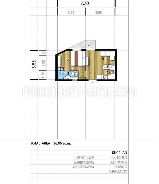 KAT1121: Apartment (Studio) in modern Condo - Kata Beach, Phuket. Photo #2