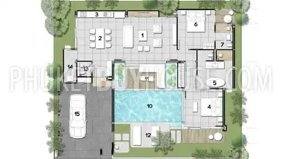 KAM5602: 卡马拉海滩的高级新别墅住宅区，带泳池. 照片 #13