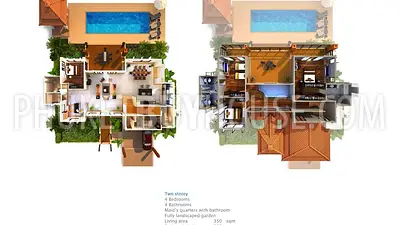 BAN5736: Luxury Villa With 4 Bedrooms and Lake View in Laguna – Bang Tao. Fotoğraf #7