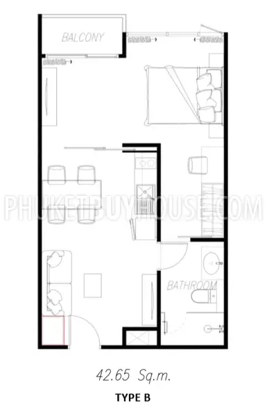 BAN5752: Magnificent 1 Bedroom Apartment with Sea side in Bang Tao. Fotoğraf #7