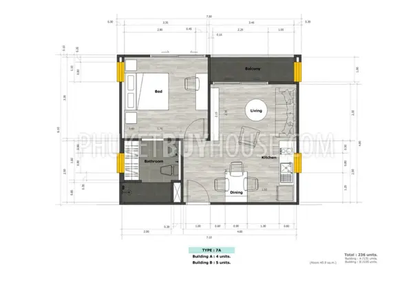 NAI5797: Lovely Apartment at Loft project in NaiHarn. Photo #6