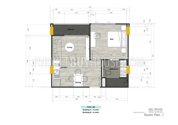 NAI5797: Lovely Apartment at Loft project in NaiHarn. Photo #7