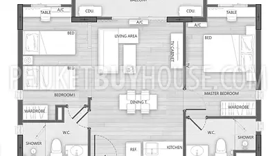 NAY5913: 2 Bedrooms Apartment close to the Nai Yang beach. Photo #3