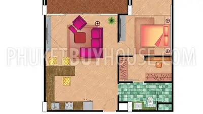 RAW5958: Contemporary 1 Bedroom Penthouse with Mountain View in Rawai. Photo #1
