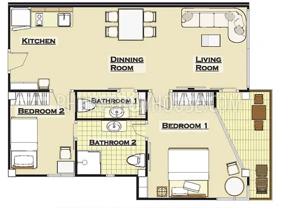 NAI5966: Apartment with 2 Bedroom near Naiharn Beach. Photo #1
