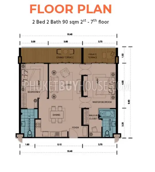 KAR6070: Sea view Apartment with 2 Bedroom near Karon beach. Photo #14
