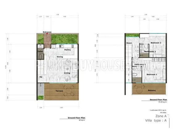 MAI6063: Stylish Townhouse with Mountain View in Mai Khao. Photo #8