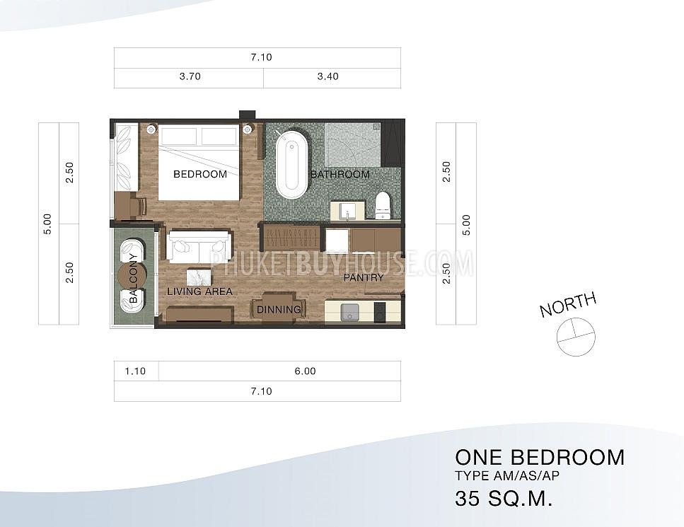 KAR6169: One bedroom Apartment in a new Complex in Karon. Photo #2
